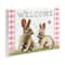 Stupell Industries Welcome Plaid Spring Garden Rabbits Wall Plaque Art